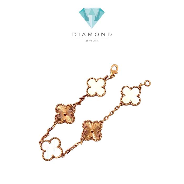 Bracelet Vintage Kombinasi MOP & Gold 18K / Gelang Emas Vintage Alhambra / Diamond Jewelry-399GBDDM5542LS-HT