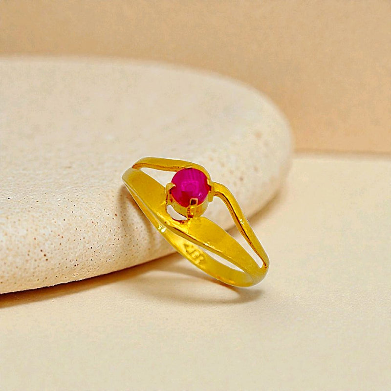 Pink Solitaire Gold Ring 23K / Cincin Emas Solitaire Pink 23K /121CMSWP3