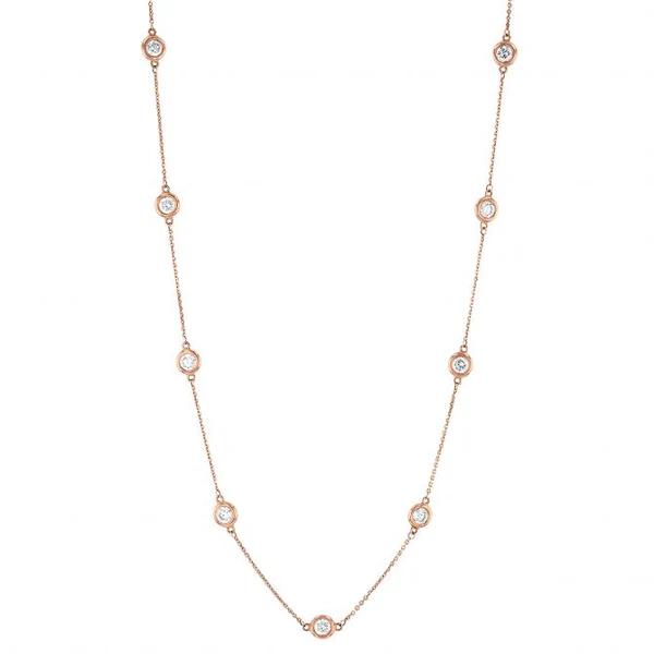 Diamond Elsa  necklace 18k stacking yard- Diamond Jewelry