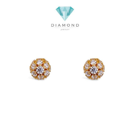 Circle Gold Earring 700K / Anting Emas Bulat 700K / Diamond Jewelry 419AMS108LS-HT