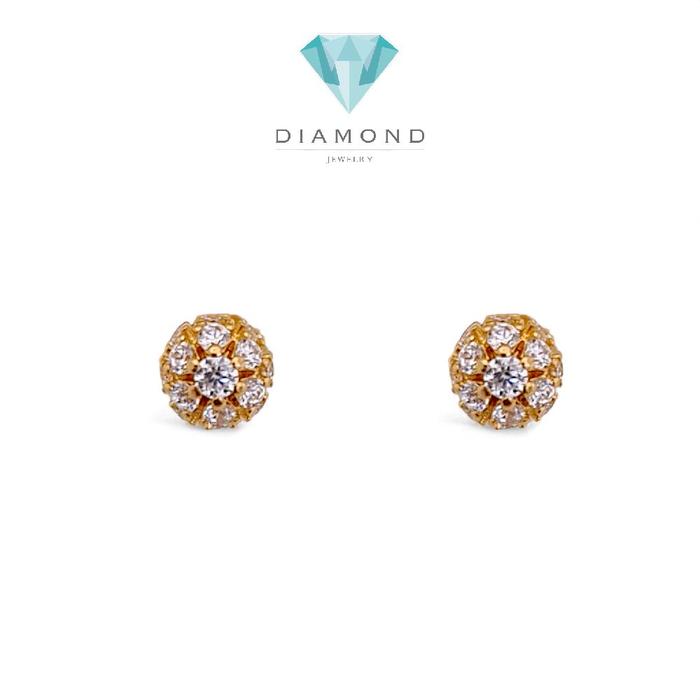 Circle Gold Earring 700K / Anting Emas Bulat 700K / Diamond Jewelry 419AMS108LS-HT