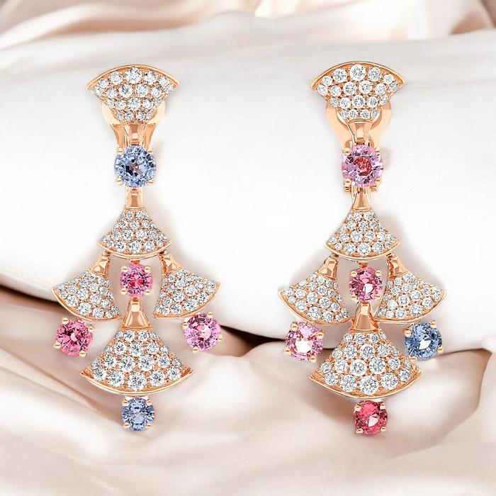 Diva's Earrings colorstone diamond earring 18k / Diamond Jewelry-355ABD40000RY-HT