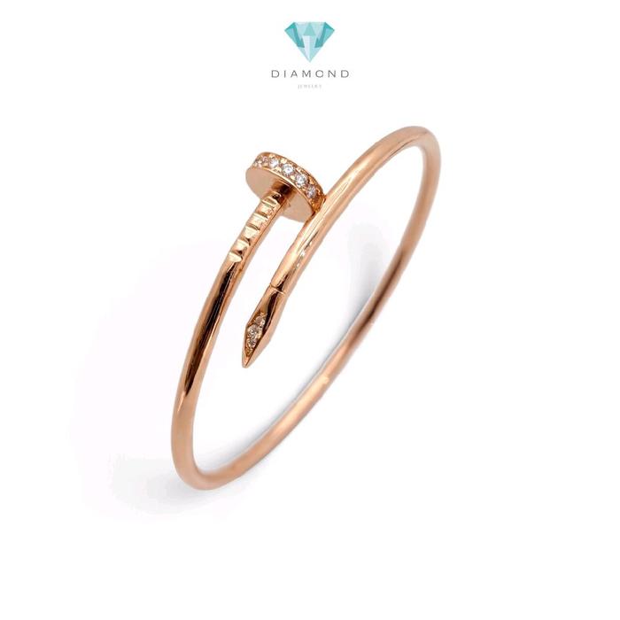 Nail Bangle Rose Gold 17K / Gelang Paku Rose Gold 17K / Diamond Jewelry / 502GMS904LS