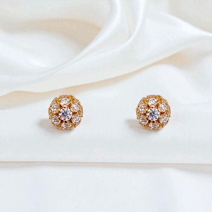 Circle Gold Earring 700K / Anting Emas Bulat 700K / Diamond Jewelry 419AMS108LS-HT