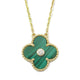 Holiday Clover Vintage Green Malachite With Diamond 18K Gold/Kalung Berlain Fashion Diamond Jewelry-64KBD68000AB-HT