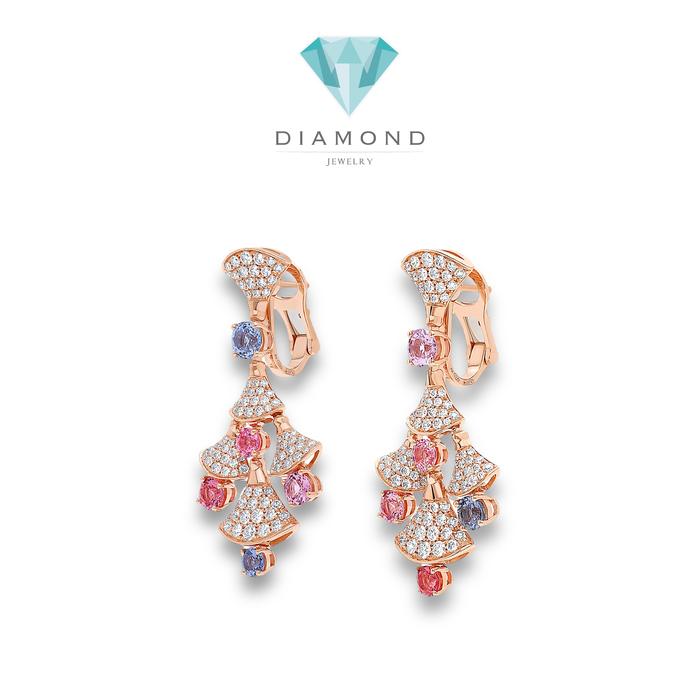 Diva's Earrings colorstone diamond earring 18k / Diamond Jewelry-355ABD40000RY-HT