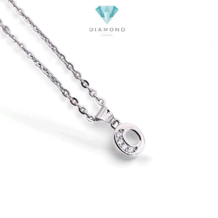 Letter O Zirconia Pendats 17K / Liontin Huruf O zirconia 17K / Diamond Jewelry / 282LMS085LS
