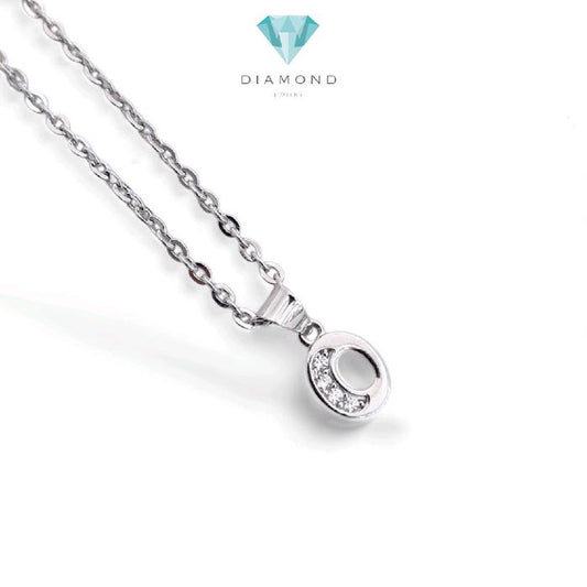 Letter O Zirconia Pendats 17K / Liontin Huruf O zirconia 17K / Diamond Jewelry / 282LMS085LS
