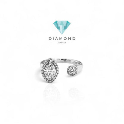 Cincin Diamond Duo marqui oval/ Diamond ring duo oval marqui 18k