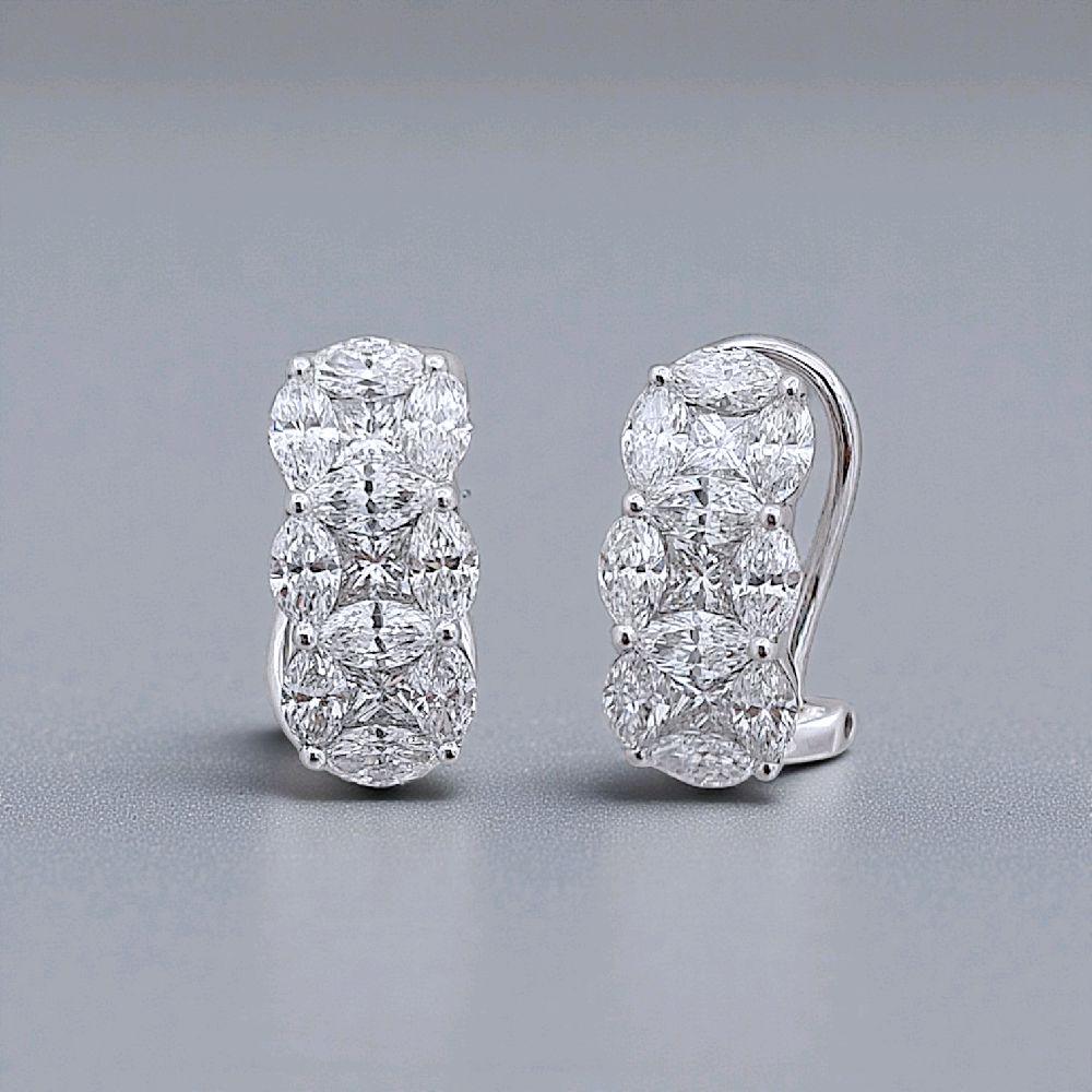 Tri Marquise Diamond Earring 18K / Anting Berlian Tiga Marqis 18K / Diamond Jewelry 394AB17084PRLS -HT