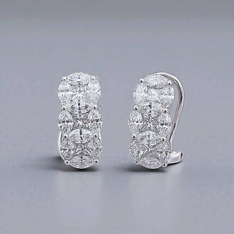 Tri Marquise Diamond Earring 18K / Anting Berlian Tiga Marqis 18K / Diamond Jewelry 394AB17084PRLS -HT