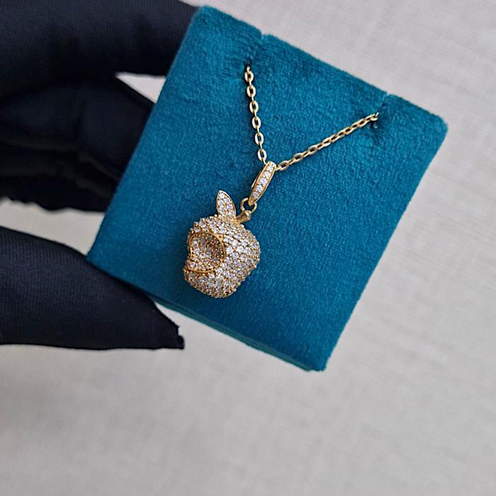 Liontin Mas Sirkon Model Apel 18K-Diamond Jewelry