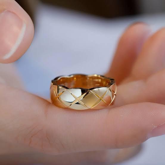 Coco rush quilt 18 K Rose Gold ring Diamond Jewelry-HT