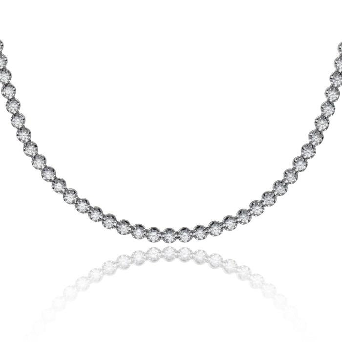 Diamond tennis 8 crt illusion necklace 18k Gold Diamond Jewelry