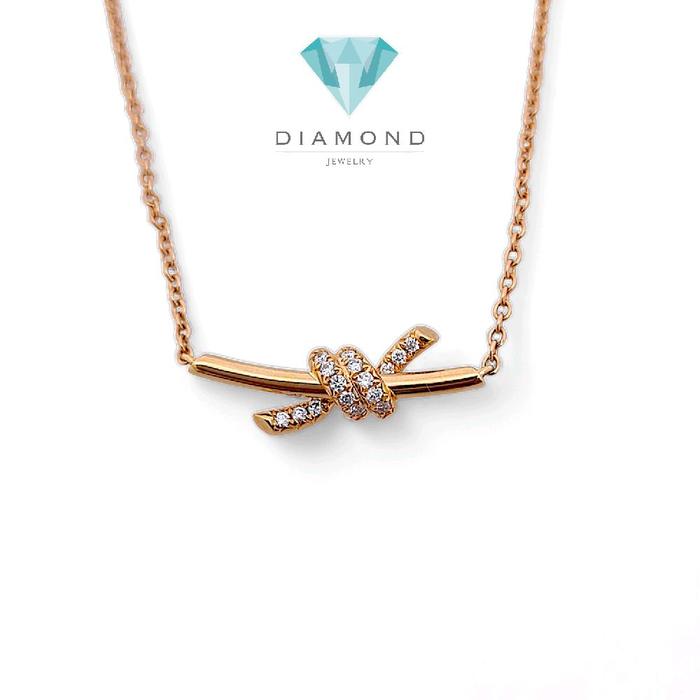 Small Knot Diamond Necklace 18K / Diamond Jewelry 399KBD5500RY-HT