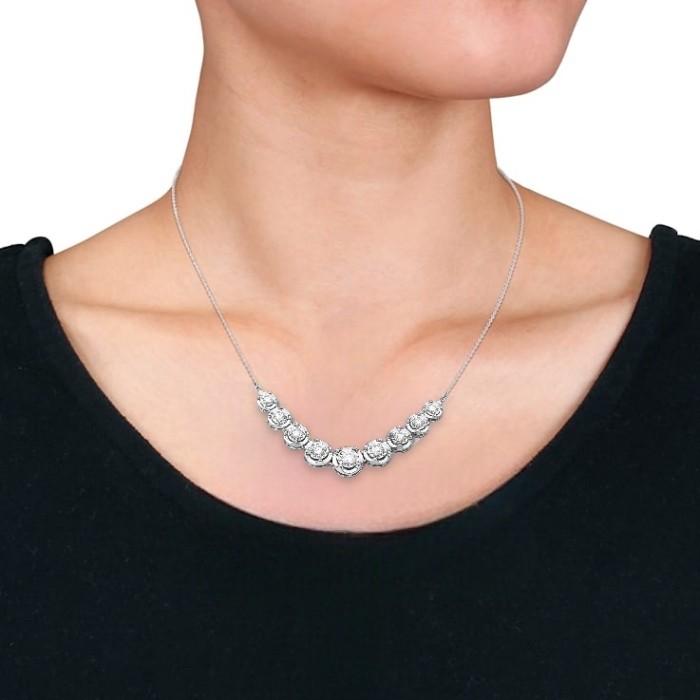 Diamond necklace ninth round 18k-Diamond Jewelry