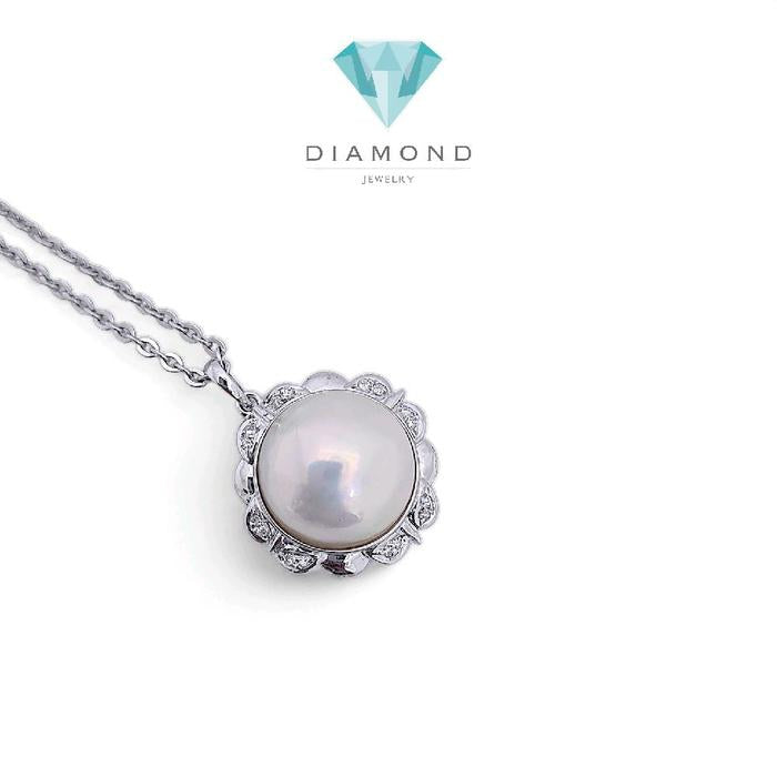 Liontin Flower Pearl Diamond 18K / Diamond Jewelry 16LMGT920WP-1600HT)