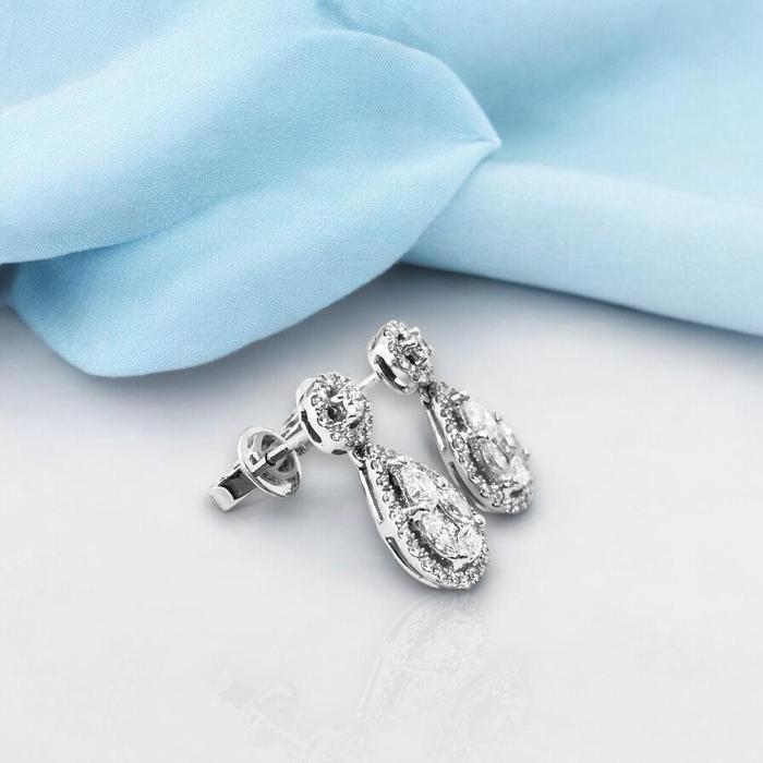 Anting berlian pear espera /Diamond Earring Espera white gold 18K -Diamond Jewelry