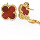 Kalung emas vintage red clover carnelian alhambra necklace/earring/ bracelet Diamond Jewelry