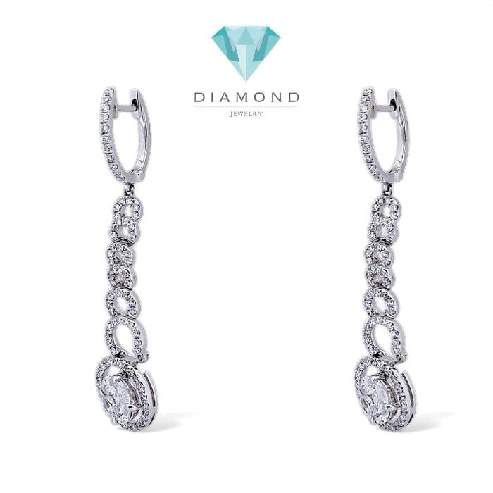 Earring spiral esperansa diamond 18k white gold-Diamond Jewelry