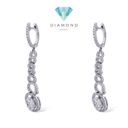 Earring spiral esperansa diamond 18k white gold-Diamond Jewelry