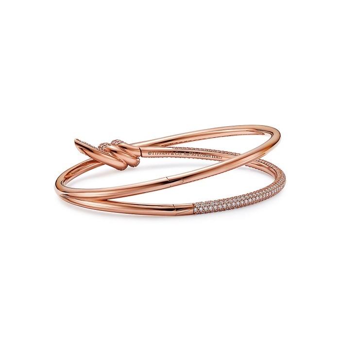 Knot Diamond 18K gold bangle Diamond Jewelry
