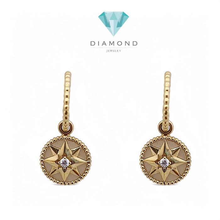 Star Lucky MOP Diamond Earring 18K / Diamond Jewelry-367ABD468RY-HT