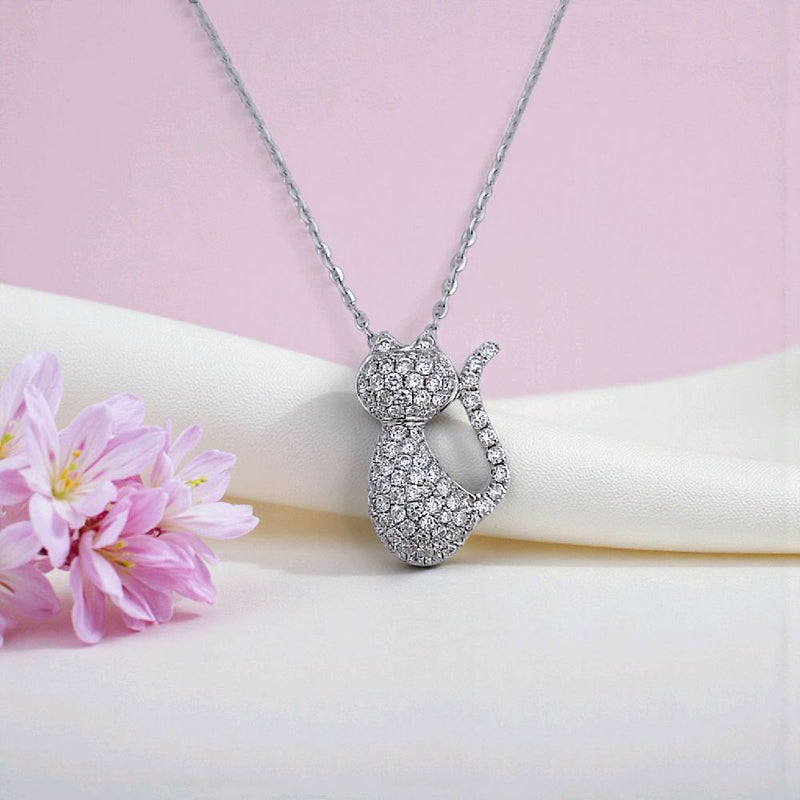 Cat Diamond Pendant 18K / Liontin Berlian Kucing 18K / Diamond Jewelry 7LBM1550WPLS - HT