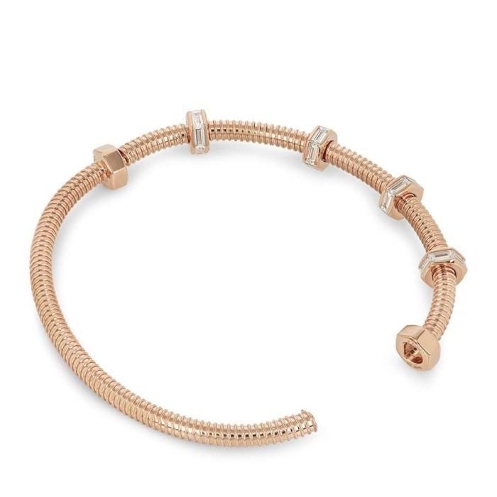 Screw Diamond Bangle Bracelet 18K Rose Gold Ecreu-Diamond Jewelry-192GBSM38000RY-HT