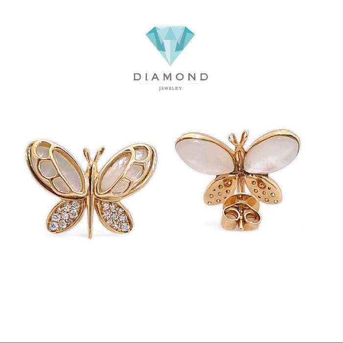 Anting Berlian Kupu-Kupu & MOP-Diamond Jewelry-397AB2989SD-HT
