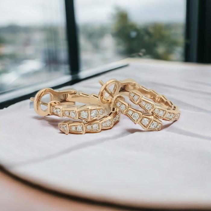Ulo diamond earring 18k gold viper- Diamond Jewelry