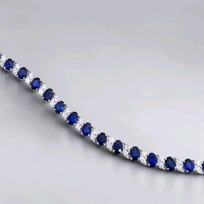 Blue Sapphire Diamond Bracelet 18K / Gelang Berlian Blue Sapphire 18K / Diamond Jewelry / 8GB11500PGK