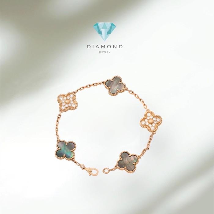 Clover grey pearl and diamond 18k -Diamond Jewelry