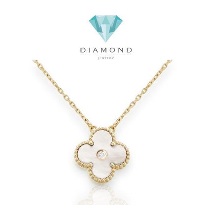 Clover Holiday Mop Diamond 18K Gold Necklace Diamond Jewelry - 298KBD9000LS -HT