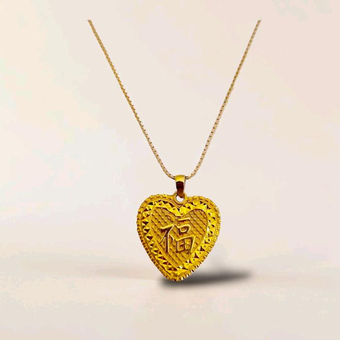 Yellow Gold Heart Pendants 23K / Liontin Emas Hati 23K / Diamond Jewelry / 179LMSWP2