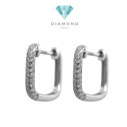 Earring Diamond Hoop Square 18K / anting hoop kotak berlian/Diamond Jewelry
