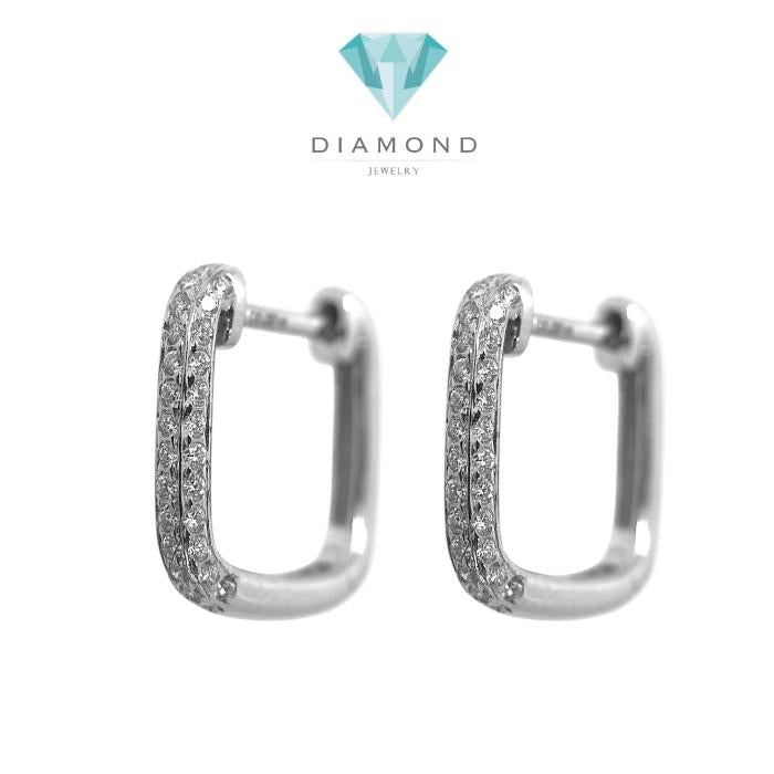 Earring Diamond Hoop Square 18K / anting hoop kotak berlian/Diamond Jewelry