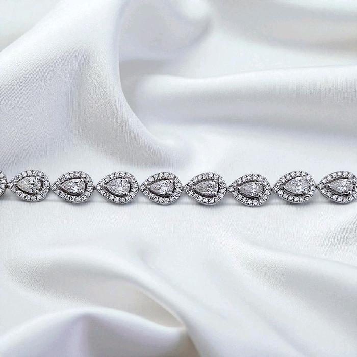 Tennis Tear Drop Bracelet 18K / Gelang Tennis Tear Drop 18K / Diamond Jewelry 393GB5200PGKLS-HT
