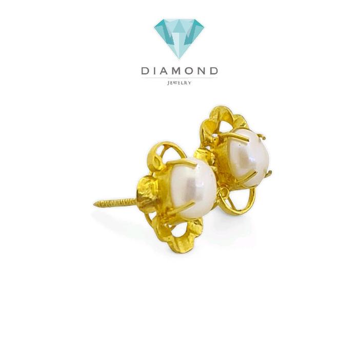 Anting Mas Mutiara 23K-Diamond Jewelry-319AMSWP3
