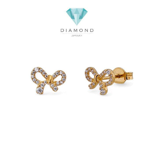 Ribbon Gold Earring 700K / Anting Emas Pita 700K / Diamond Jewelry 420AMS125LS-HT