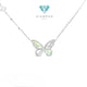 Butterfly White Gold necklace rainbow 750/17k/18k-kalung emas pelangi kupu-Diamond Jewelry