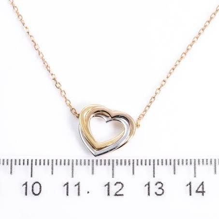 Heart Tricolor 18K Gold Necklace Trinity-Diamond Jewelry-14KMSSM449RY-HT