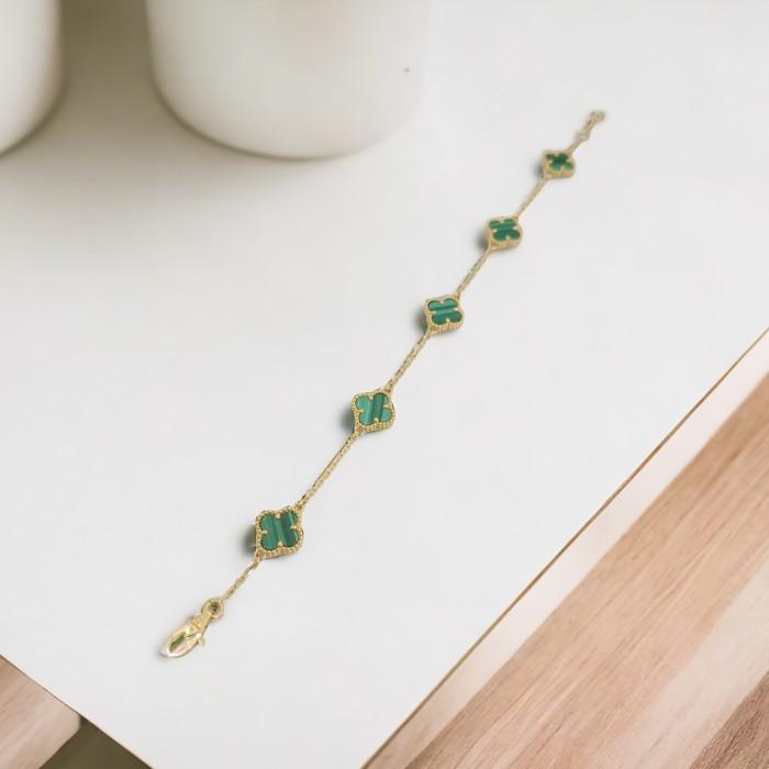 Sweet green malachite clover 18k-Diamond Jewelry