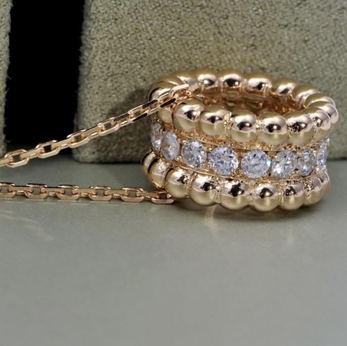 Perlee VCA pendant 1 row 18K Gold Diamond Jewelry-PERLEEVCAPENDANT1ROW