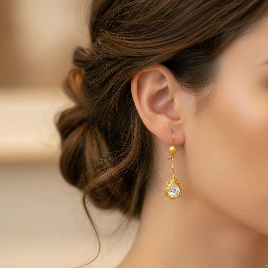 Pear Gold Earring 23K / Anting Emas Pear 23K /   358AMSWP2