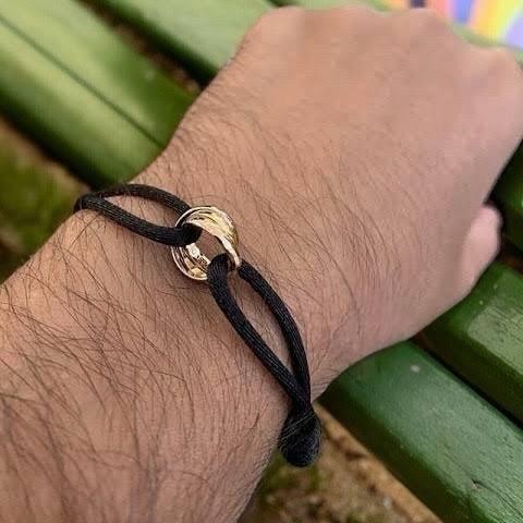 Trinity Tricolor in rope bracelet gold crt 18k / gelang tali robe 18k tricolor-Diamond Jewelry