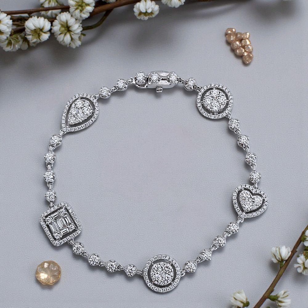 Fancy Tennis Diamond Bracelet 18K / Gelang Berlian Tennis Fancy 18K / Diamond Jewelry 405GB3600LS