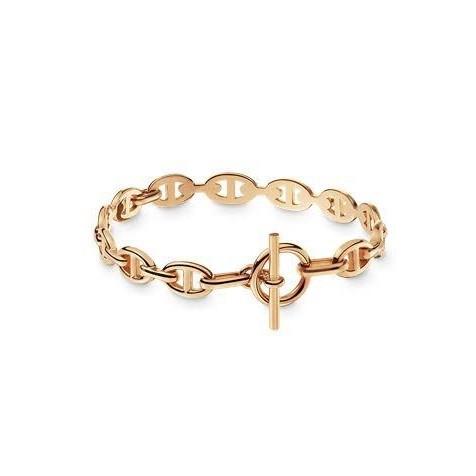 Chain anchor  Ancher H chain bracelet  Bangle chain 18k rose gold -Diamond Jewelry