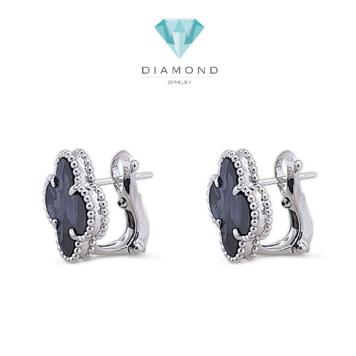 Clover Pietersite vintage Earring 18K / Diamond Jewelry