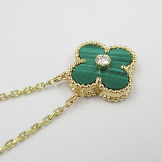 Holiday Clover Vintage Green Malachite With Diamond 18K Gold/Kalung Berlain Fashion Diamond Jewelry-64KBD68000AB-HT